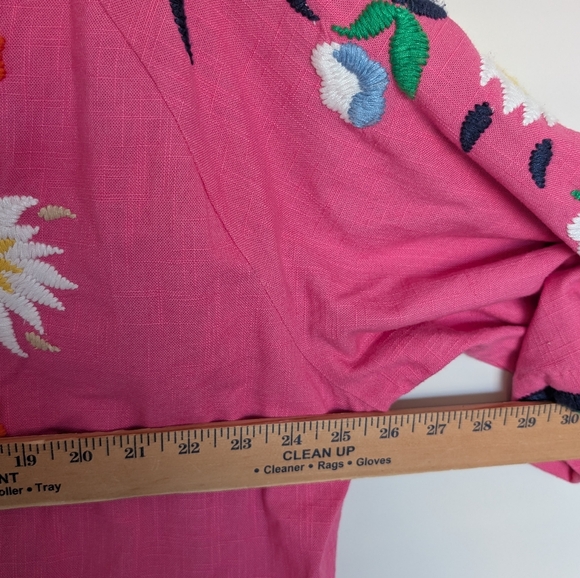 Frances Valentine Floral Cotton  Embroidered Maxi Caftan Womens Size 20 Colorful - Picture 11 of 12